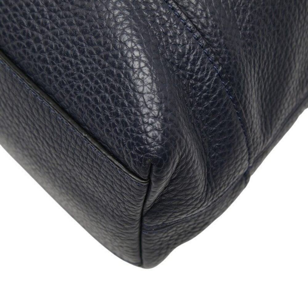 Coach Leather Handbag Navy - Picture 5 of 12
